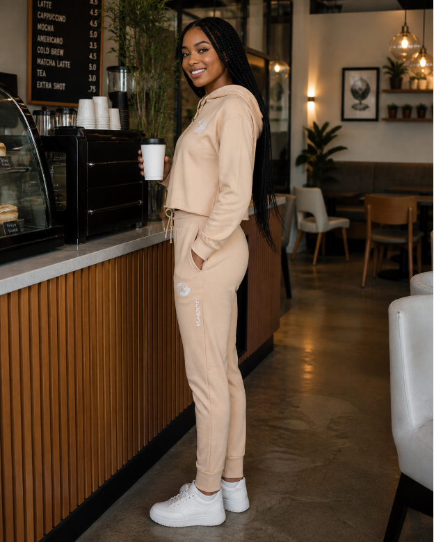 BF Women's Crop Top Hoodie/Jogger Set (Embroidered)